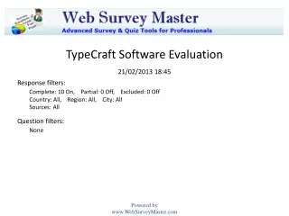 TypeCraft Software Evaluation 21/02/2013 18:45