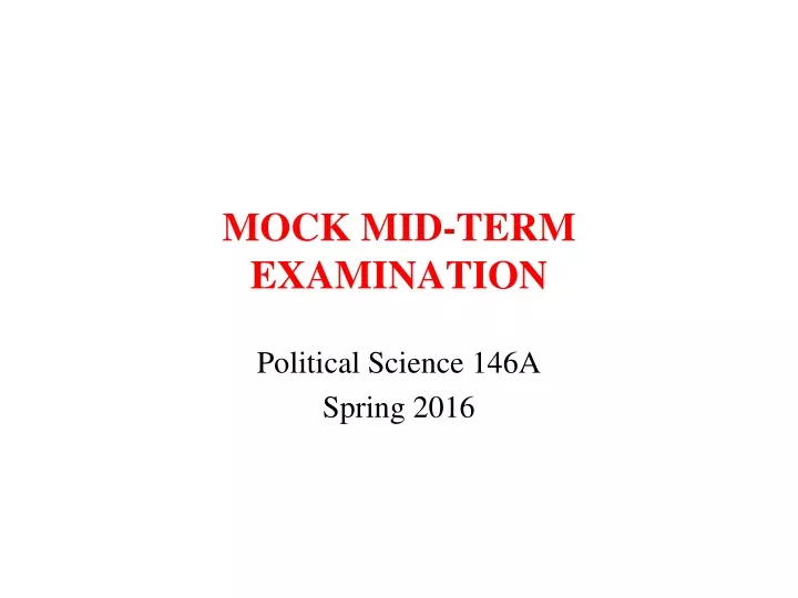 mock mid term examination