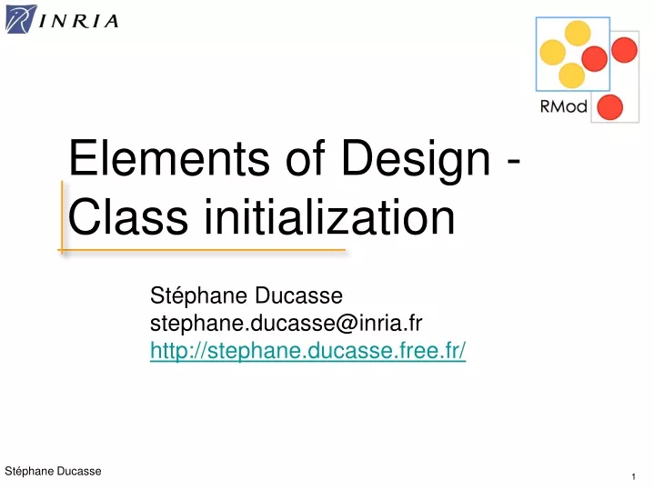 elements of design class initialization