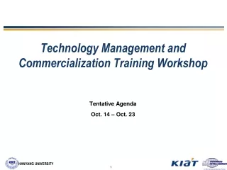 Technology Management and Commercialization Training Workshop