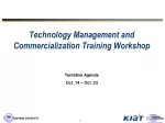 Technology Management and Commercialization Training Workshop - slide 1