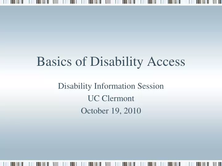 basics of disability access