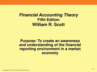 Financial Accounting Theory Fifth Edition William R. Scott