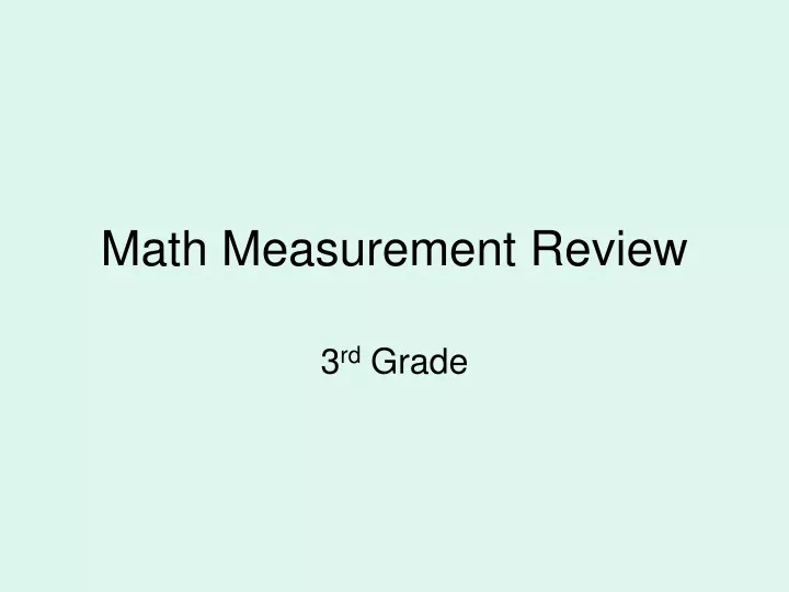 math measurement review