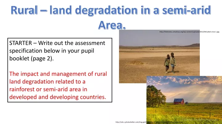 rural land degradation in a semi arid area