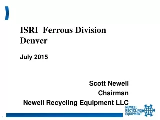 ISRI  Ferrous Division Denver July 2015