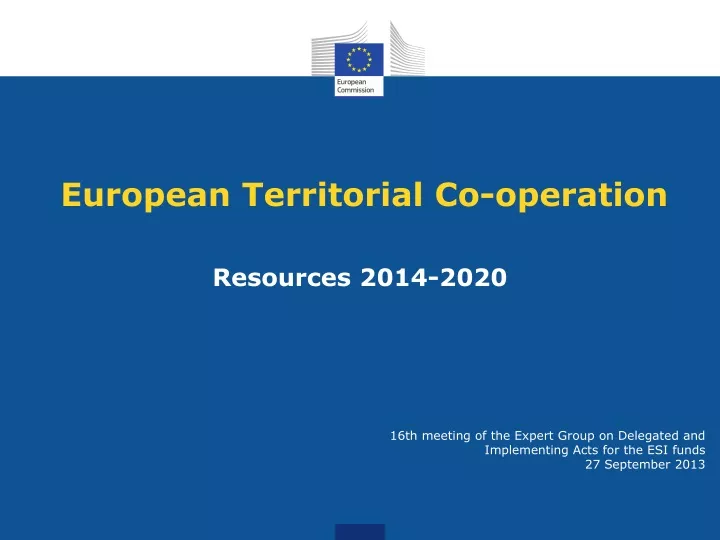 european territorial co operation