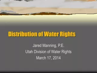 Distribution of Water Rights