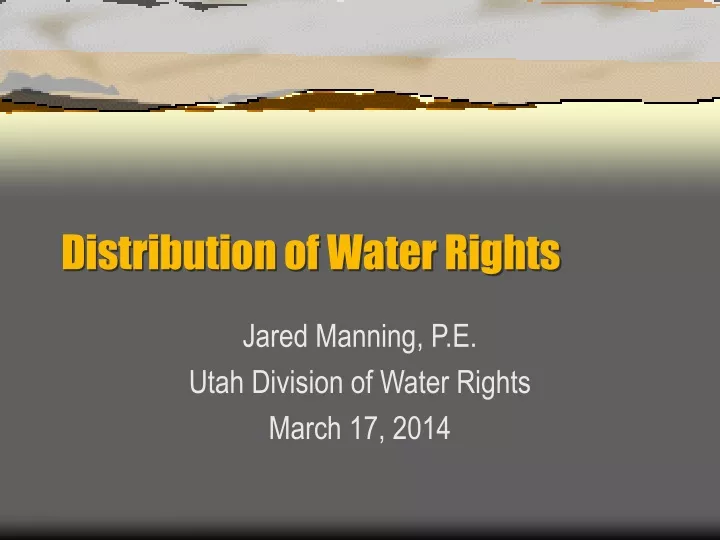distribution of water rights