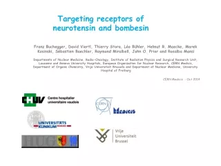 Targeting receptors of neurotensin and bombesin