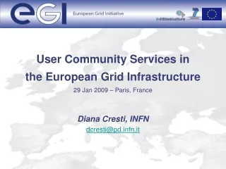 User Community Services in  the European Grid Infrastructure 29 Jan 2009 – Paris, France