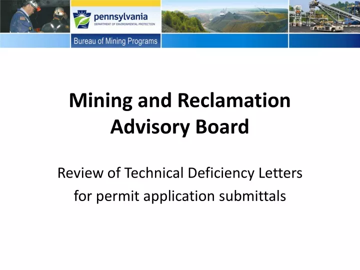 mining and reclamation advisory board