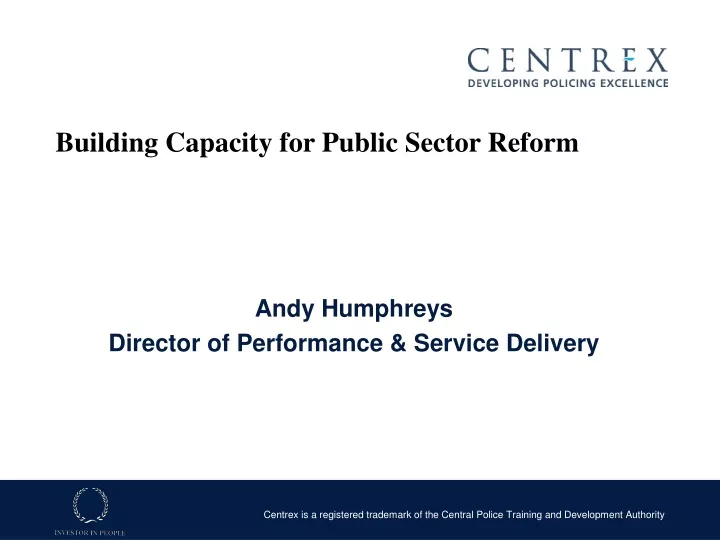 building capacity for public sector reform