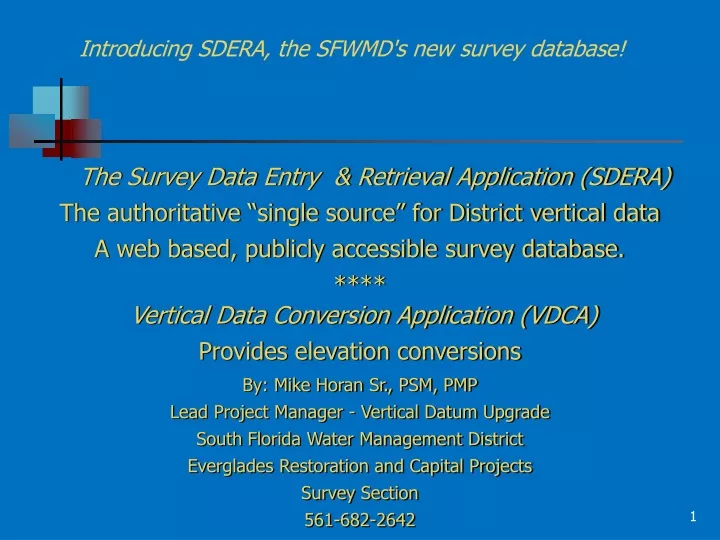 introducing sdera the sfwmd s new survey database