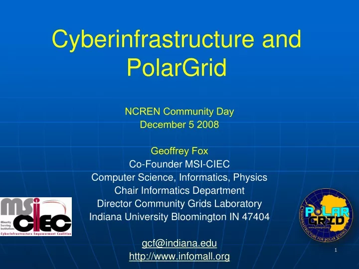 cyberinfrastructure and polargrid