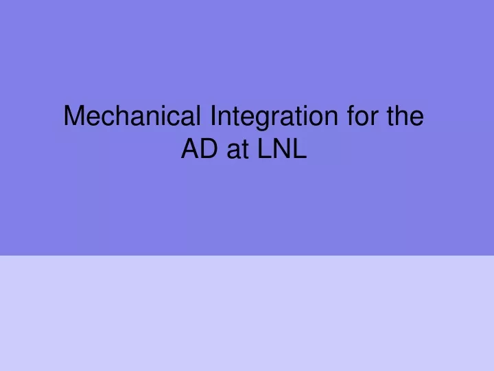mechanical integration for the ad at lnl