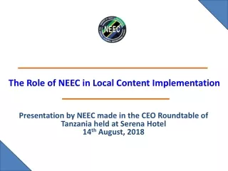 The Role of NEEC in Local Content Implementation