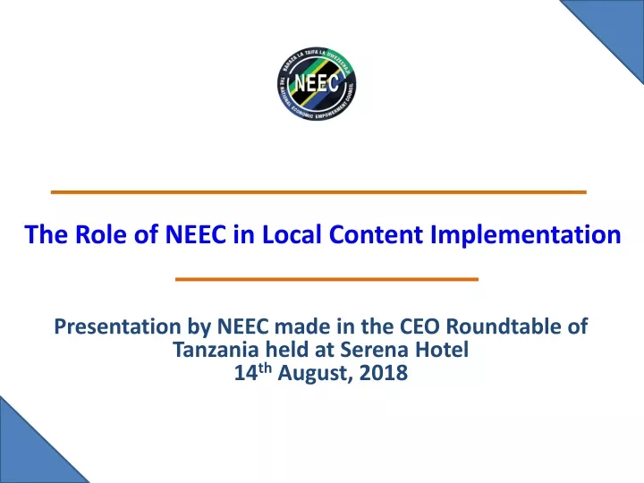 the role of neec in local content implementation