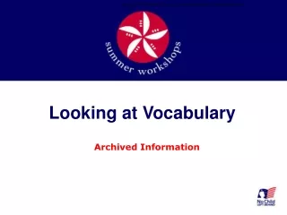 Looking at Vocabulary