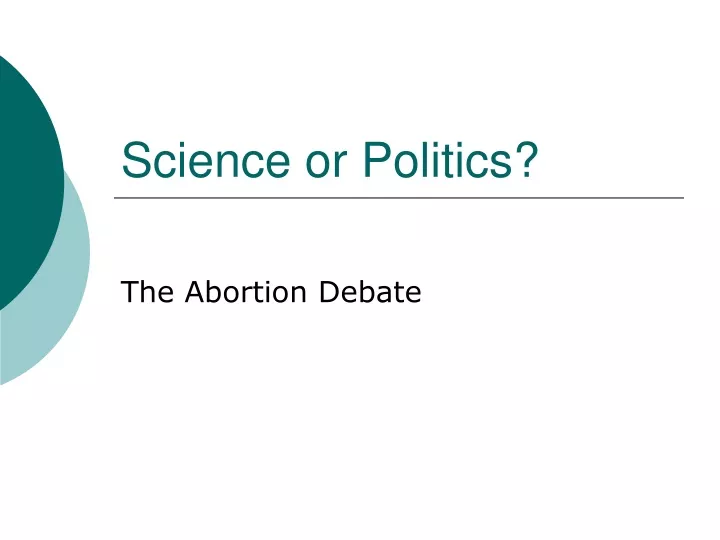science or politics