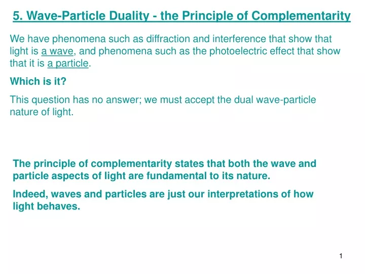 5 wave particle duality the principle