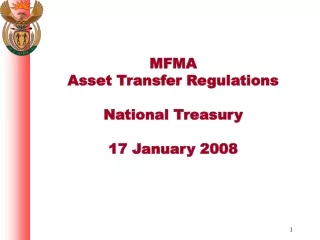 MFMA Asset Transfer Regulations National Treasury 17 January 2008