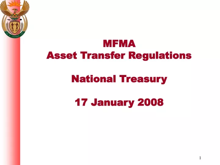 mfma asset transfer regulations national treasury 17 january 2008