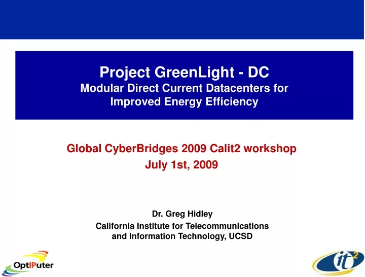 project greenlight dc modular direct current datacenters for improved energy efficiency