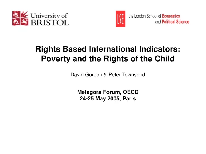 rights based international indicators poverty