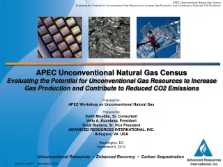 Prepared for: APEC Workshop on Unconventional Natural Gas Prepared By: