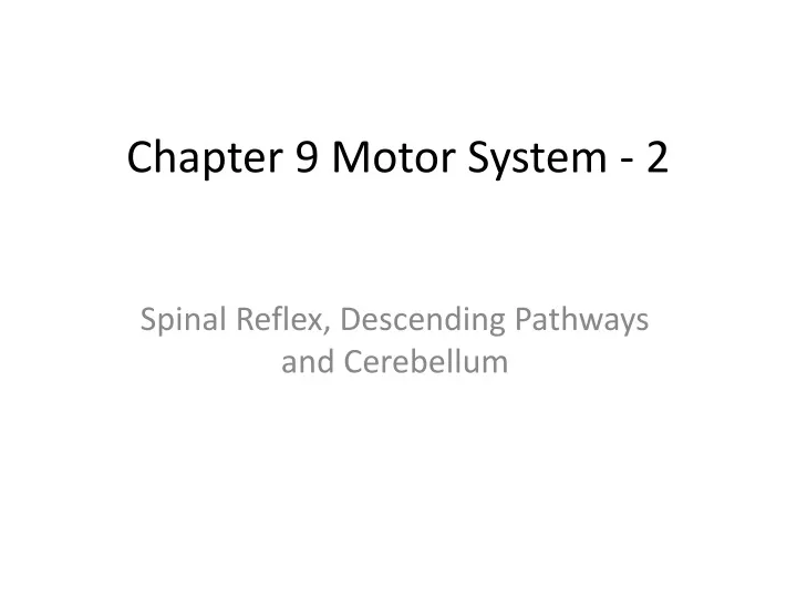 chapter 9 motor system 2