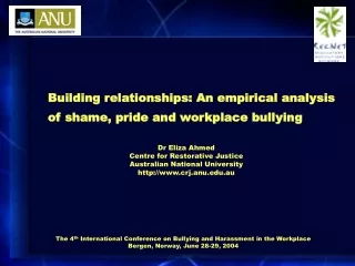 Building relationships: An empirical analysis of shame, pride and workplace bullying