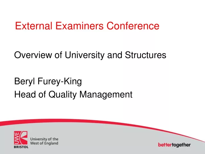 external examiners conference
