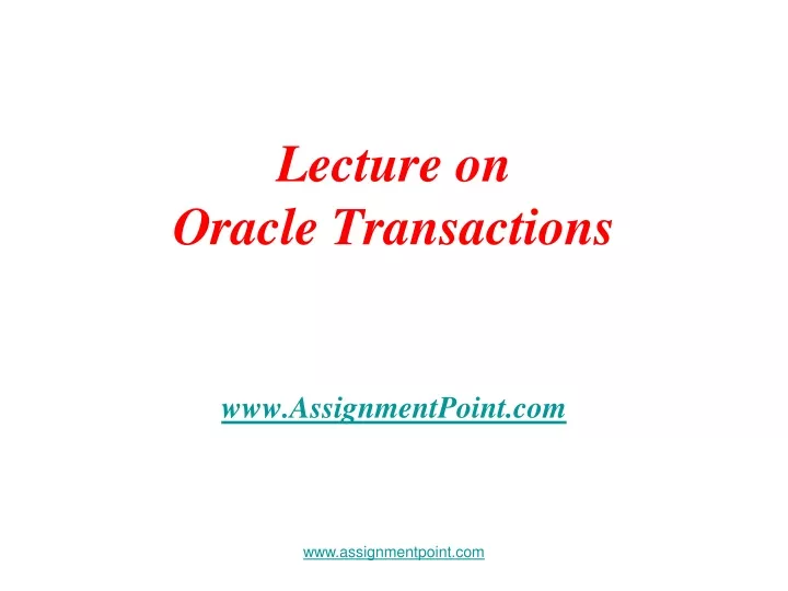 lecture on oracle transactions