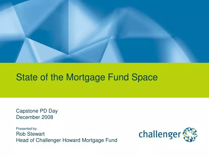 state of the mortgage fund space