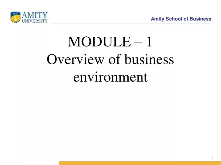module 1 overview of business environment
