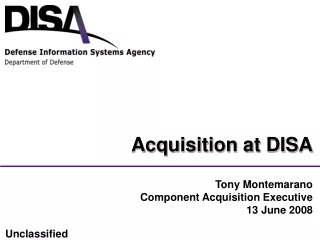 Tony Montemarano  Component Acquisition Executive 13 June 2008
