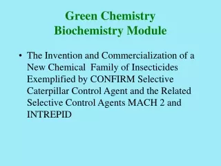 Green Chemistry Biochemistry Module