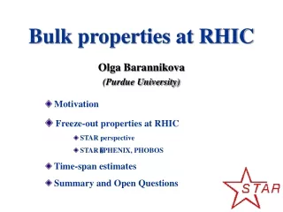 Bulk properties at RHIC