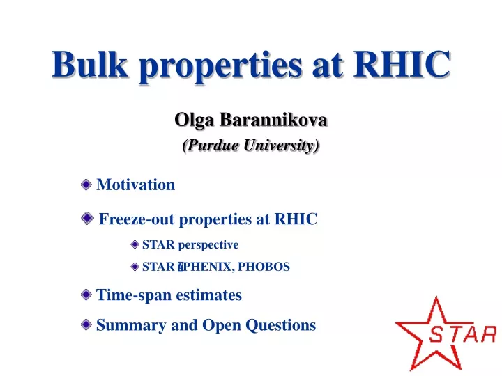 bulk properties at rhic