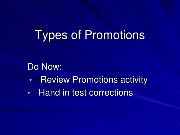 types of promotions