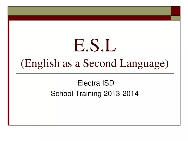 e s l english as a second language