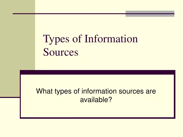 types of information sources