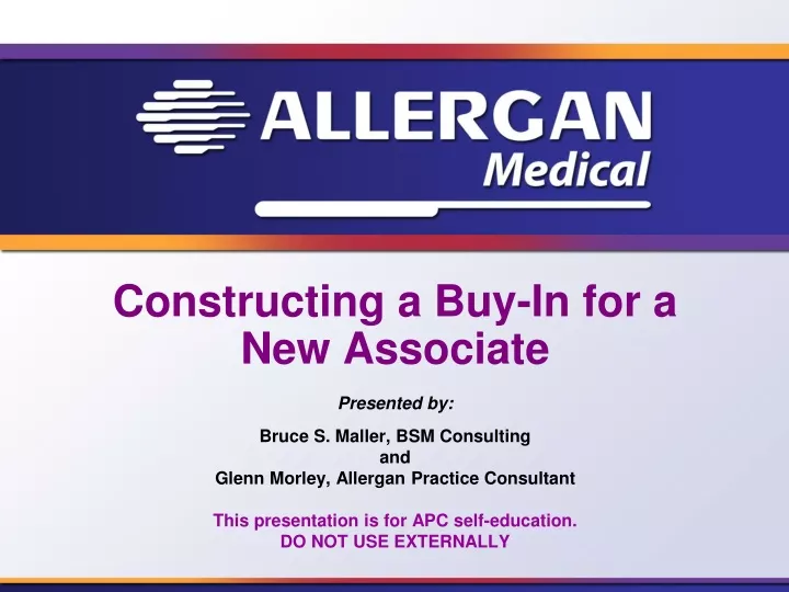 constructing a buy in for a new associate