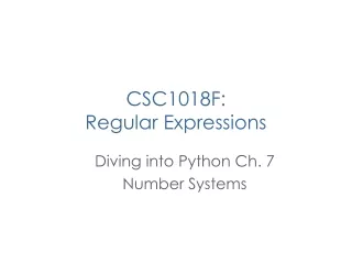 CSC1018F: Regular Expressions