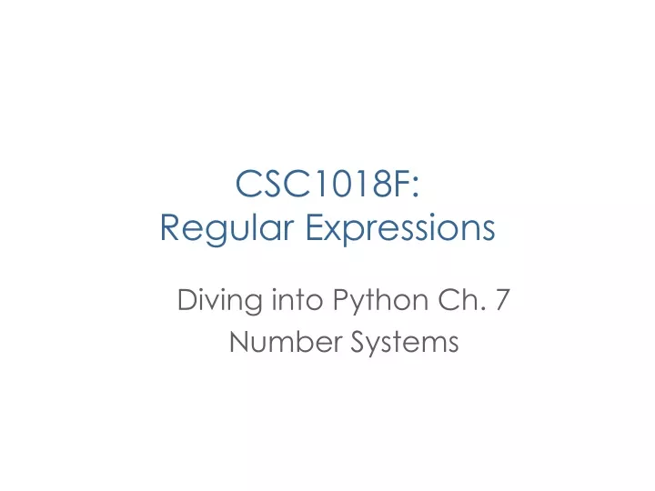 csc1018f regular expressions