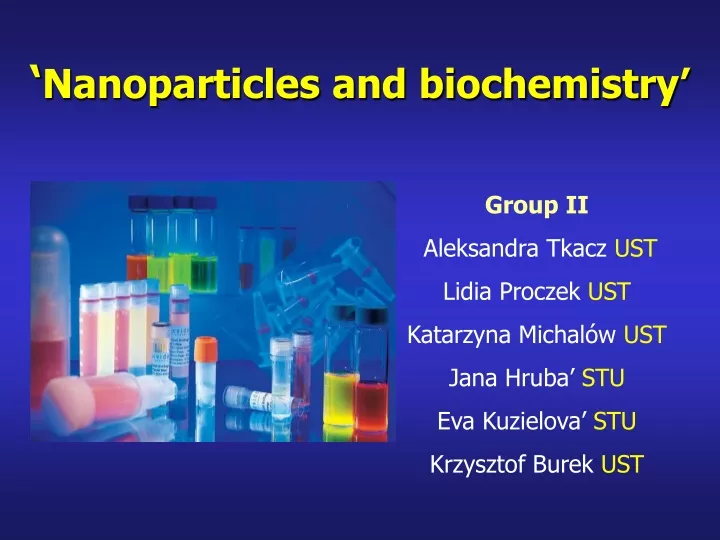 nanoparticles and biochemistry