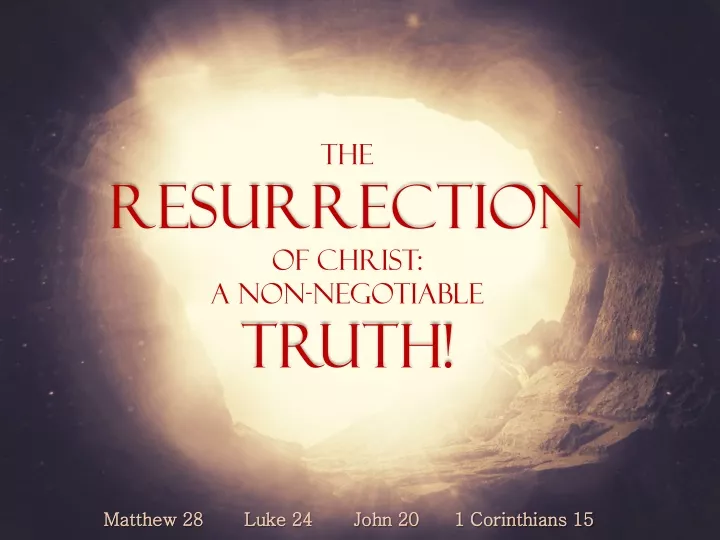 the resurrection of christ a non negotiable truth
