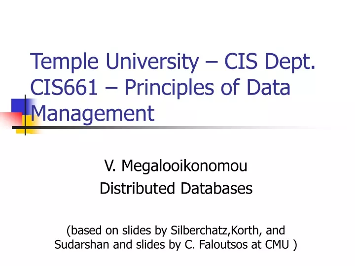 temple university cis dept cis661 principles of data management