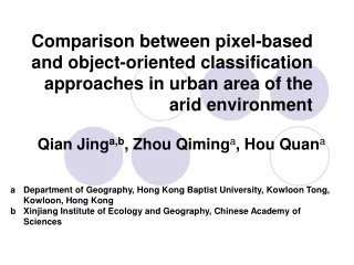 Qian Jing a,b , Zhou Qiming a , Hou Quan a